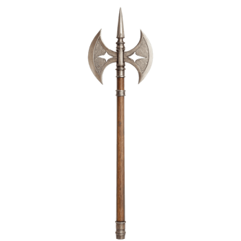 Medieval halberd polearm weapon isolated on transparent background png