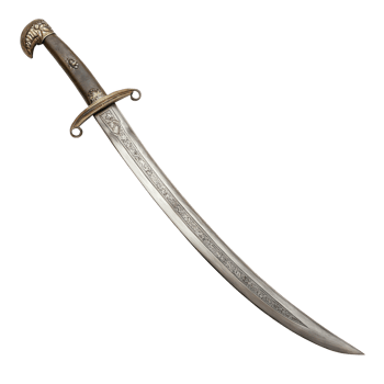Central asian saber showing traditional craftsmanship on transparent background png
