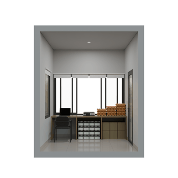 Small Shop Back View 3D Design Element png