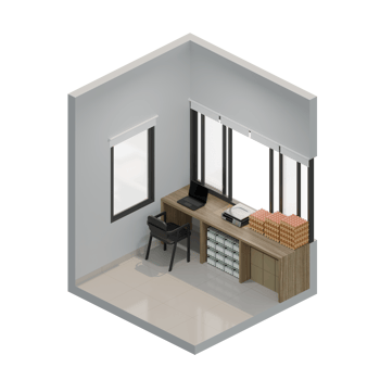 Small Shop Back Right View Isometric 3D Render Illustration png