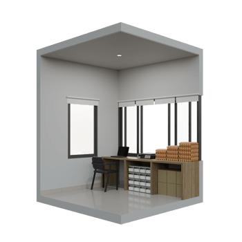 Small Shop Rear Right Corner View 3D Design Illustration png