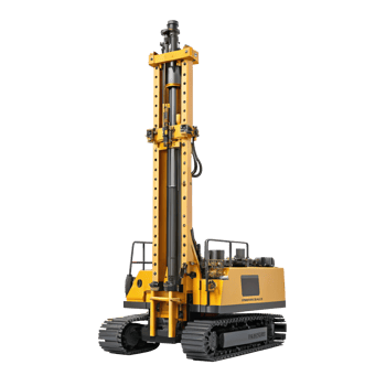 Yellow rotary drill rig isolated on transparent background png