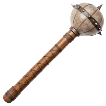 Mapuche clava stone head mace isolated on transparent background png