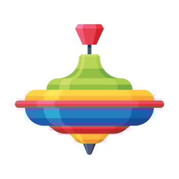 Whirligig Baby Toy, Cute Colorful Plastic Plaything for Toddler Kids Flat Illustration vector