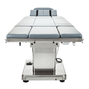 Modern lithotripsy treatment table isolated on transparent background png