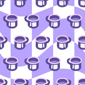 Seamless Cartoon Mug Pattern Design vector