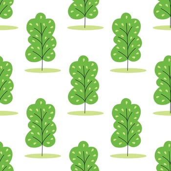 Eco print with young green trees vector