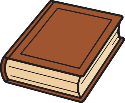 Closed Brown Hardcover Book Illustration vector