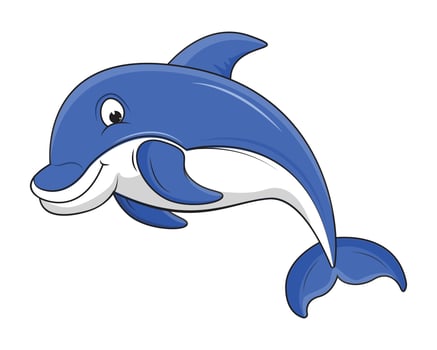 Happy Dolphin Animal Cartoon Illustration vector