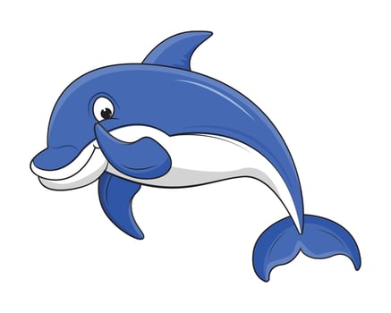 Dolphin Animal Cartoon Illustration vector