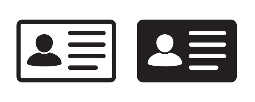 ID Card icon. Employee clerk card, driver license icon, Identification card, staff identification card icon. vector