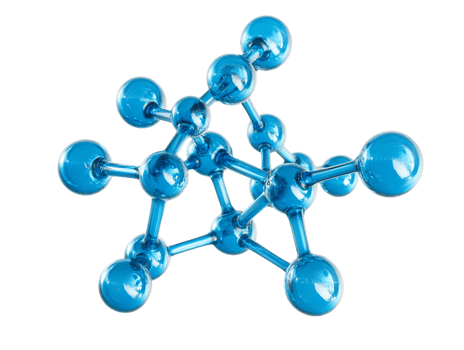 Abstract Blue Molecular Structure 3D Rendering png