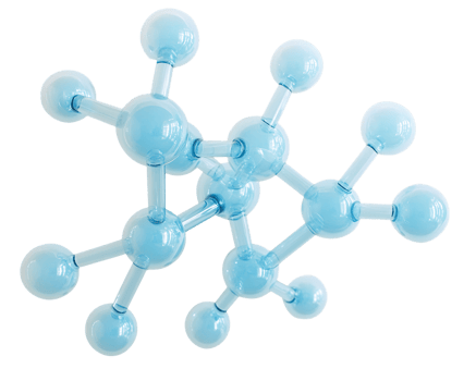 Abstract Light Blue Molecule Structure 3D Rendering png