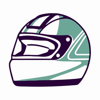 Green Racing Helmet Side View Illustration vector