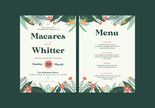 Luxury Flower Invitation Template vector