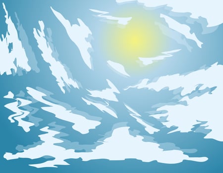 Abstract clouds in the sky in a gradient. Midday sun. Bright background. vector