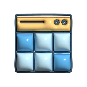 3D Cartoon Spreadsheet Data Table Icons png