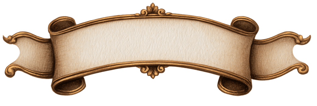 Elegant Vintage Banner with Decorative Gold Accents png
