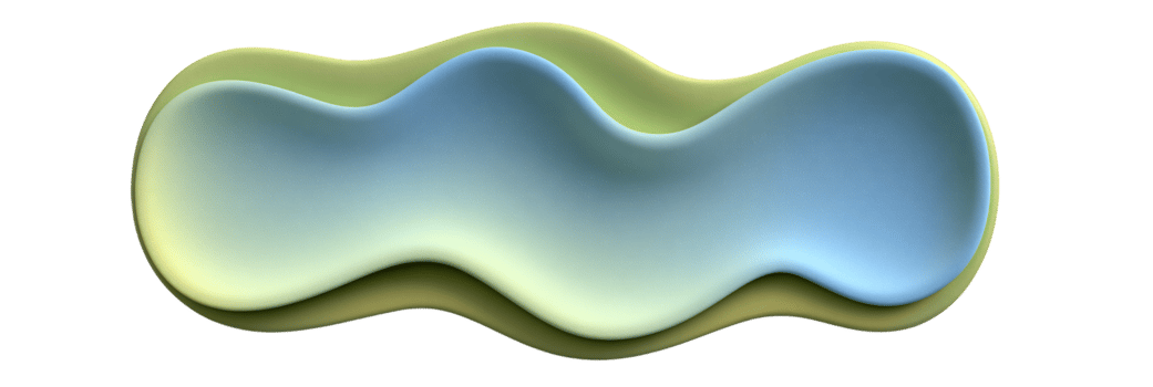 Abstract Curvy Shape in Soft Green and Blue Tones for Design Use png