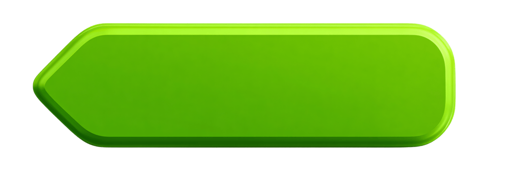 Bright Green Arrow Shape Sign for Directional Guidance in Design png
