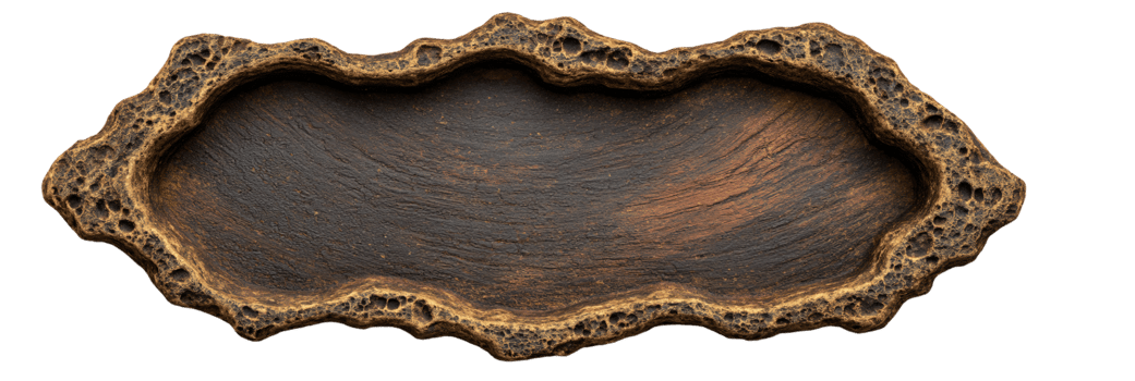 Unique Textured Surface of Old Wooden Bowl or Plate png