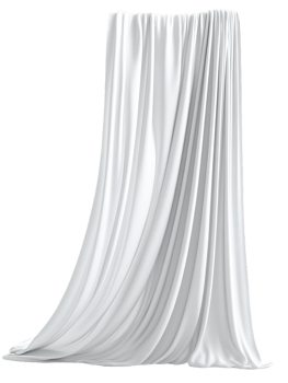 Elegant White Fabric Drape on Transparent Background png
