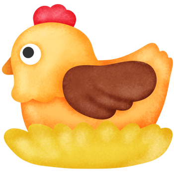 Illustration of a Chicken on a Nest png