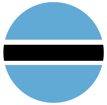 Circle badge Botswana flag button isolated. Rounded Botswana emblem. png