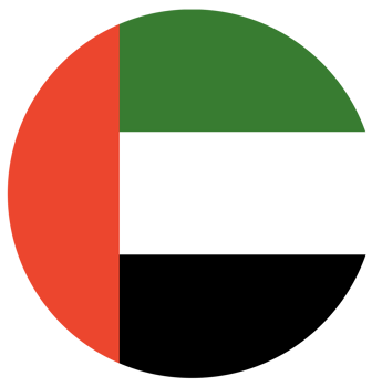 Round United Arab Emirates flag isolated in circle . National round flag of UAE. png