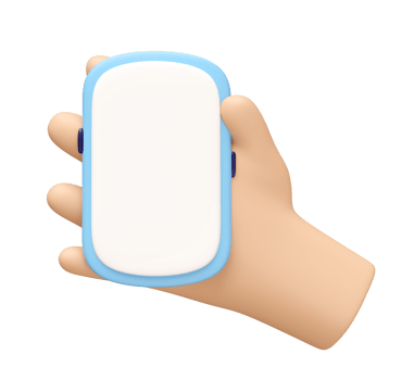 3d cartoon hand holding smartphone isolated. hand using mobile phone, screen phone template, empty screen phone mockup, minimal concept, 3d render png