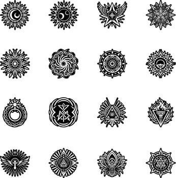 A glyph style icon of sacred triangle symbol vector