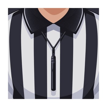 Referee uniform close up with whistle vector