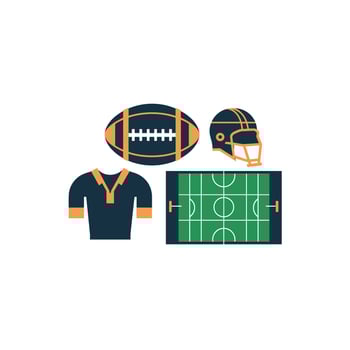 American football game icons ball helmet jersey field vector