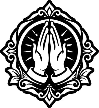 A solid style icon of prayer hands symbol vector