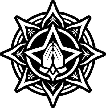 A glyph style icon of prayer star tattoo vector