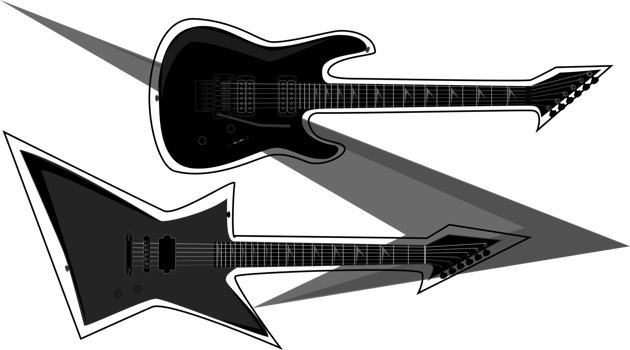 Electric guitars designs transparent background png