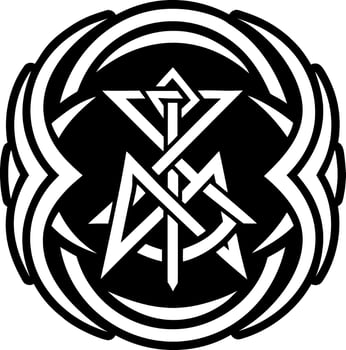 A solid style icon of rune tattoo design vector