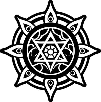 A solid style icon of sacred geometry tattoo vector