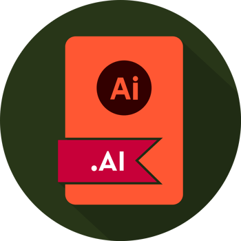 Ai File Format Icon Outrageous Orange Fill Circular Shape png