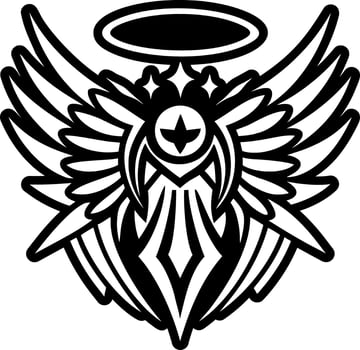 A glyph style icon of divine halo tattoo vector