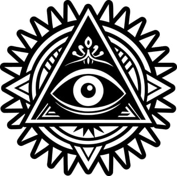 A solid style icon all seeing tattoo vector