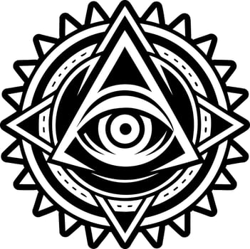 A solid style icon of watcher eye tattoo vector