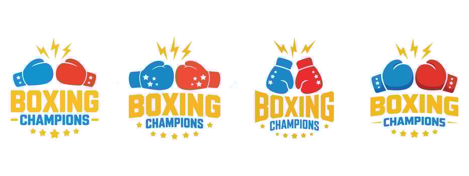 Boxing champions logo set vector