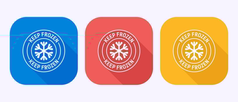 Keep frozen icon design, Frozen product badge label sign in shadow button design vector