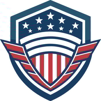 Patriotic Eagle Head Design with American Flag Elements vector