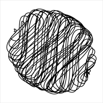 Abstract Black Scribble Art - Chaotic Ink Stroke Illustration vector