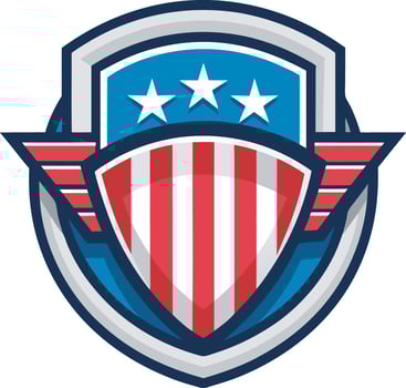 American shield with stars and stripes vector