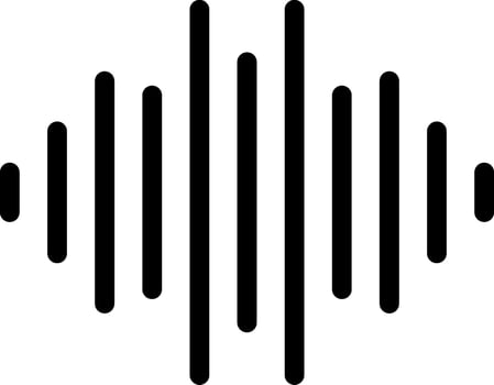 A clean, vector-based graphic of a simple audio waveform. vector