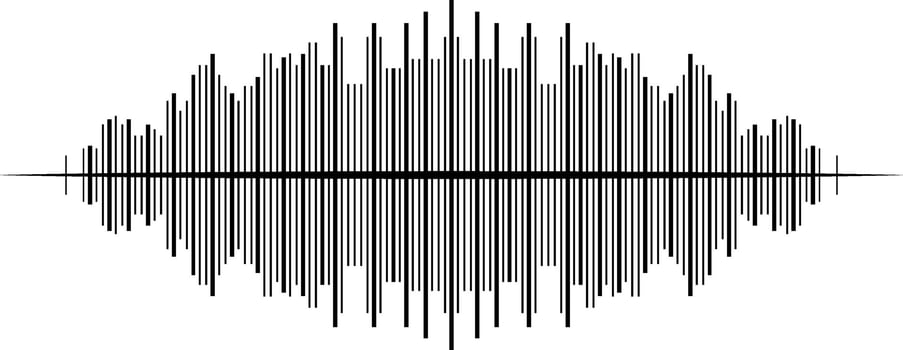 Audio Waveform with Highlighted Path vector