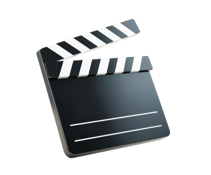 Film clapperboard as a symbol of movie production and creativity png